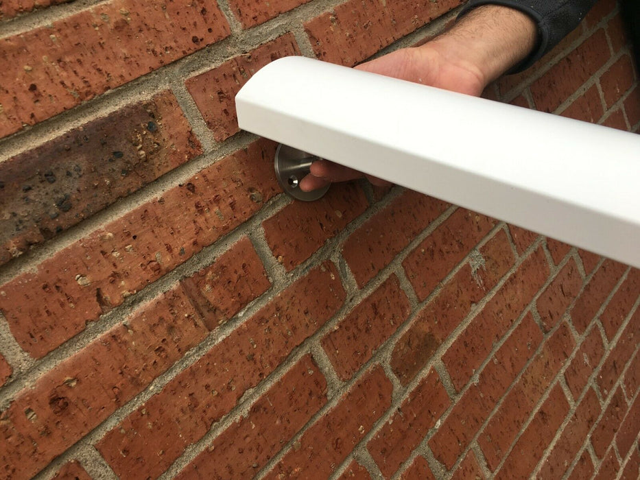Handlauf weis PVC Edelstahl Wandhandlauf Verschweißt Treppen Brüstung Geländer