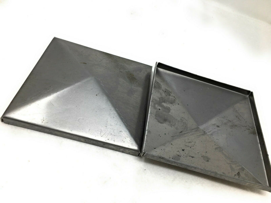 Abdeckkappe Blech roh - Quadrat Vierkant Metall Profil Stahl Deckel Pfostenkappe