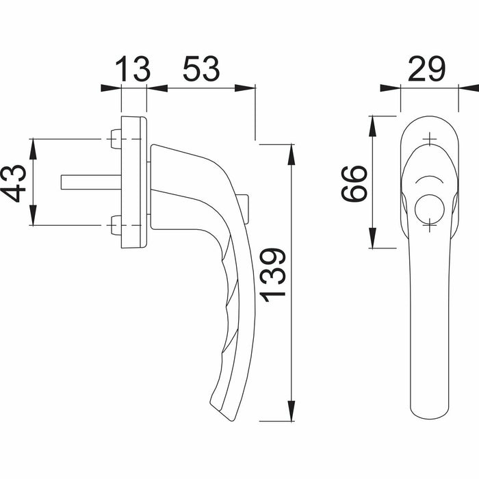 Hoppe Fenstergriff Tokyo Druckknopf Sperrknopf VK 7 x 40 mm, weiß Alu