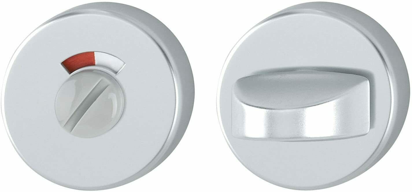 Bad-Rosettenpaar Aluminium Alu natur WC-Rosette 52 mm rund