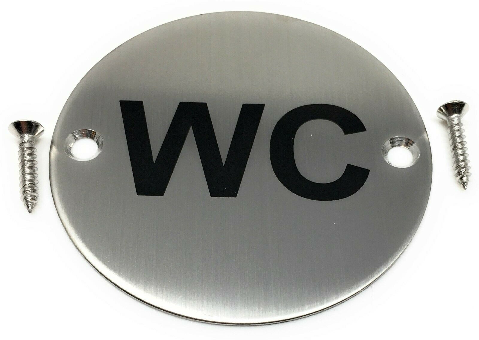 1x 75 mm  wc schild toilette kloschild   türschild edelstahl 2 mm poliert