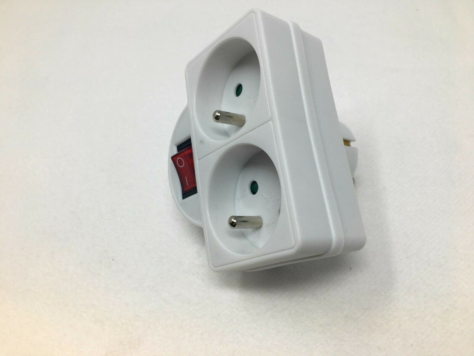 3fach  Schuko Doppel Steckdosen Adapter Stecker  EU Kupplung Frankreich/Belgien