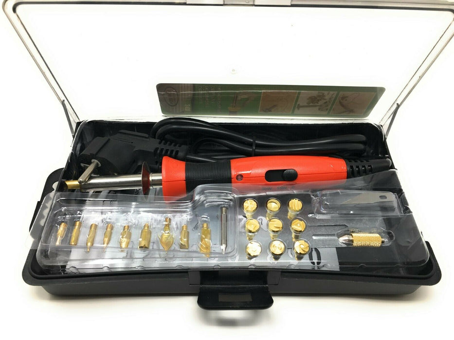 37-tlg Brandmalkolben Kit Brennkolben Gravur Set Brandmalerei 30W Lötkolben Holz