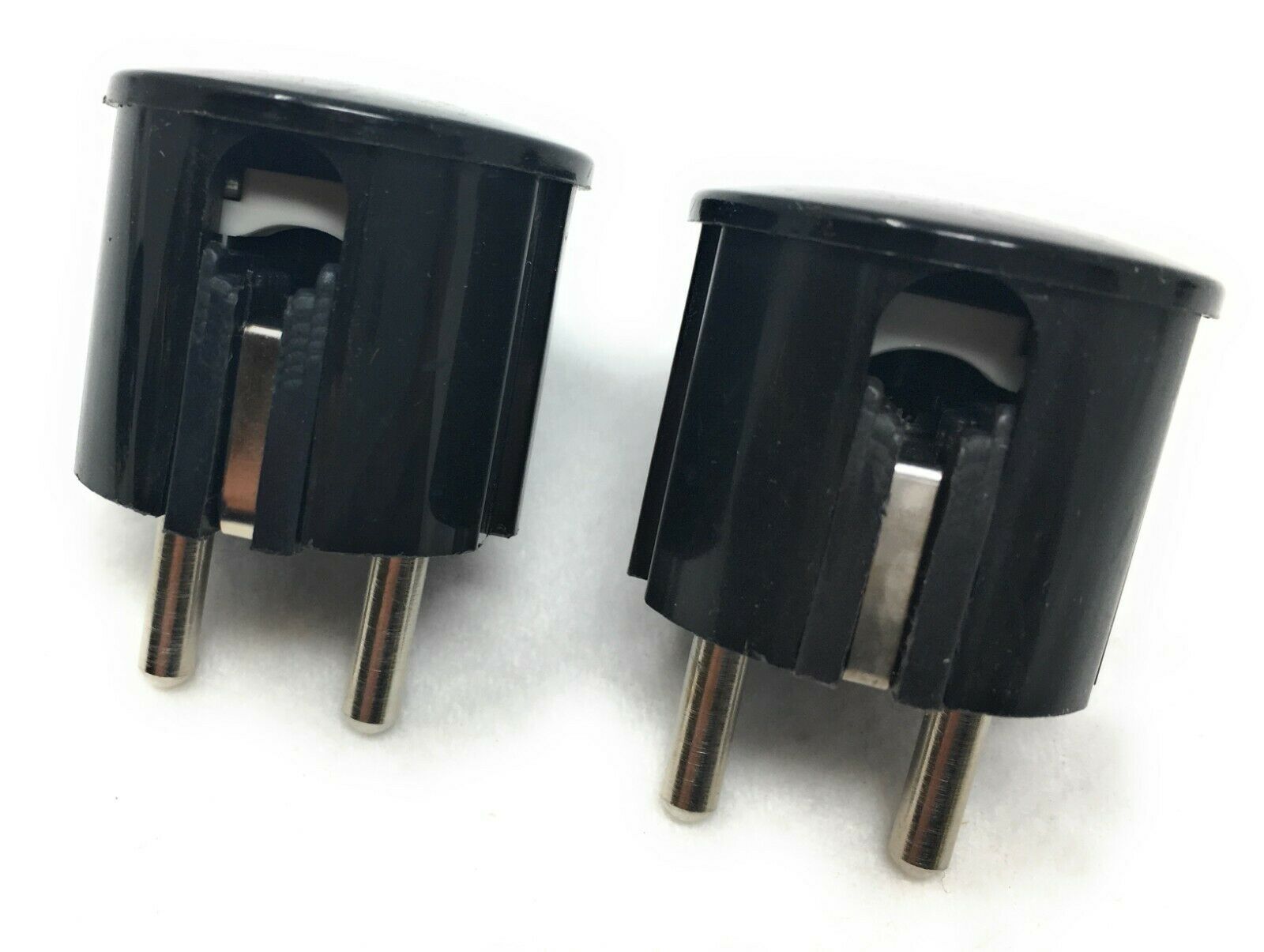 2x  Schutzkontakt Winkelstecker 3x1,5 qmm IP20 seitliche Einführung  schwarz