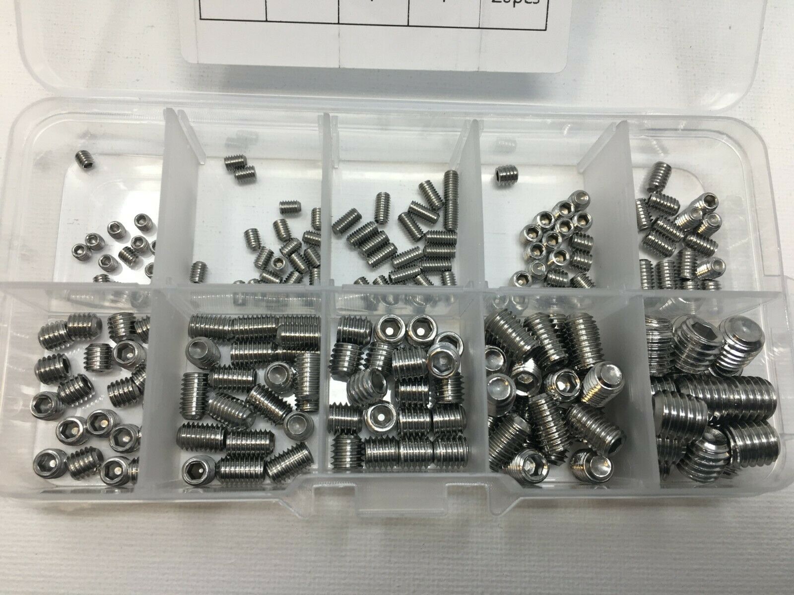 20 x Sockel Madenschrauben Sortiment Gewindestifte Set M3 M4 M5 M6 M8 Edelstahl