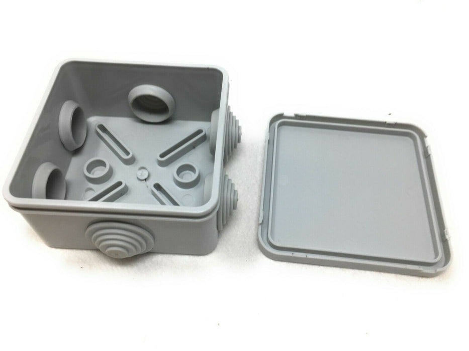 2x Abzweigdose Aufputz Abzweigkasten mit Drosseln IP44 80x80x40 M-L 0042