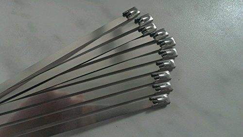 Bayram® 10 x Edelstahl Kabelbinder 4,6x 200mm , Edelstahl Metall Stahl Kabelbinder
