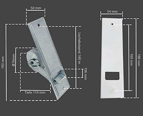 1x 160-165 Lochabstand Gurtwickler maxi bis 5m Gurt 24 mm Gurtbreite Achtung Ohne Gurt vorgespannt