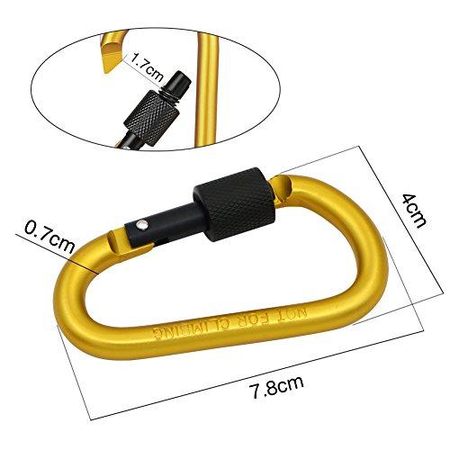 8 Stück Karabiner,Nakeey Schlüsselanhänger Karabinerhaken Aluminium Schraubkarabiner D-Ring Form Karabiner Schraubverschluss für Camping, Angeln,Wandern,Reisen