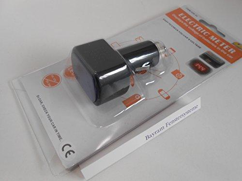 KFZ Voltmeter 12V 24V Batterietester Spannungsanzeige LED Zigarettenan —  Fenster-Bayram