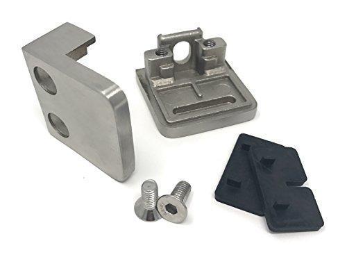 Edelstahl Glashalter für Glasstärke 10,0 mm Glasklemme 45/45 mm mit flachem Ansatz aus V2A Bayram®