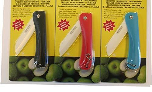 Bayram® Gemüse,Obst Faltbar Keramik Taschenmesser Küchenmesser ABS Griff Universalmesser 3 Stck Keramikmesser Faltbarer Vogel geformt Tragbares, kompaktes EDC Obstschäler Klinge Besteck Sharp