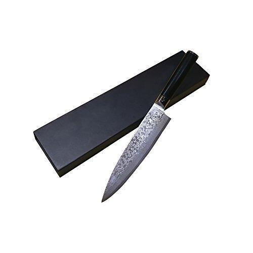 Bayram® Damast Kochmesser Klinge 20cm | 67 Schichten DAMASTSTAHL Profi CHEFMESSER | Santoku-Messer Damaszener Küchenmesser VG-10 Stahl | Allzweckmesser mit ergonomischer Griff