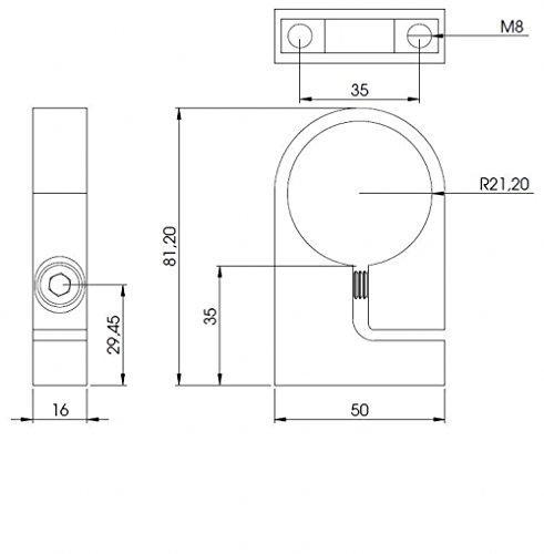 Edelstahl-Spannring, für Rohr ø 42,4mm