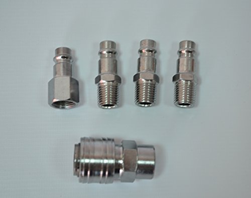 Unbekannt Druckluft Schnellkupplung Stecknippel Set Adapter Stecker Anschluss AG IG 1/4"