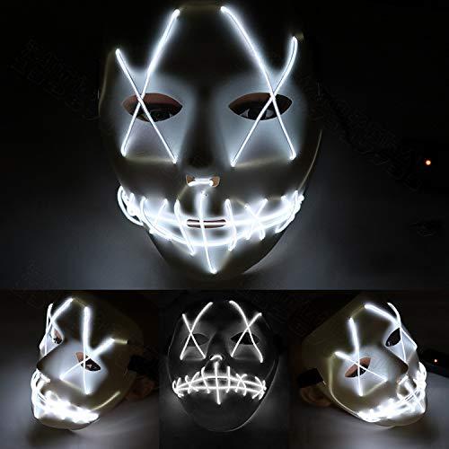 Bayram® Purge Maske LED Rot | Halloween Masken Festival Party Leuchtende Mask Karneval Kostüm Horror Fasching