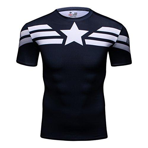 Bayram® Fitness T-Shirt Amerika Herren Trainingsshirt Kompressionsshirt Thermisch Pro bayletics®