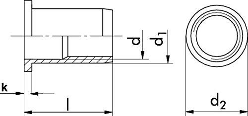 Einnietmutter Edelstahl mit Flachrundkopf 10 Stck M6