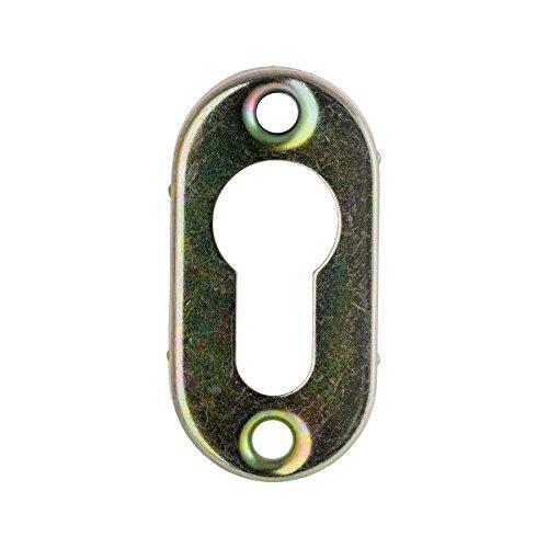 ovale Schlüsselrosette Profilzylinder Edelstahl matt - Höhe 9 mm