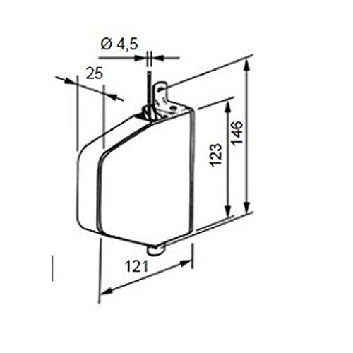 Mini Schnurwickler schwenkbar weiss mit 4 m Schnur