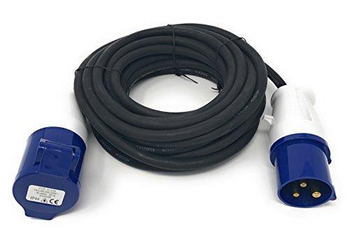 CEE Verlängerungskabel 10m 240V/16A IP44 Aussenbereich Neopren H07RN-F Camping Kupplung Boot Bayram®