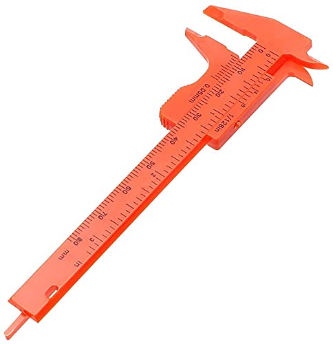 Kunststoff Tools Messschieber, Mini Schiebetür Vernier Bremssattel Gauge Messschieber Mess-Werkzeug Lineal 80 mm, orange