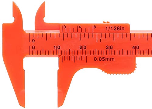 Kunststoff Tools Messschieber, Mini Schiebetür Vernier Bremssattel Gauge Messschieber Mess-Werkzeug Lineal 80 mm, orange