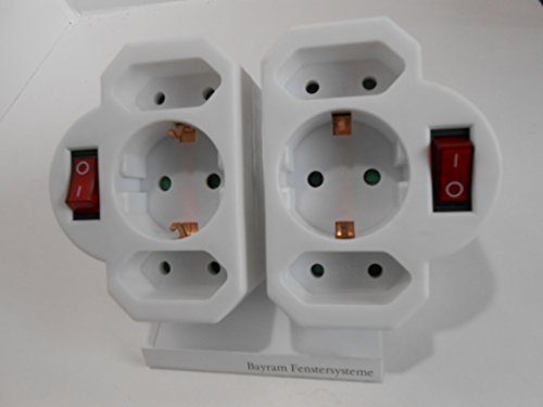 3 fach Adapterstecker multistcker Euro 2 + Schutzkontakt 1