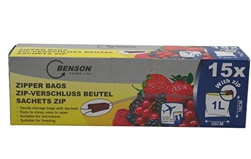 Bayram Druckverschlußbeutel ZIP Beutel Schnellverschluß Tüten Druckverschlußbeutel ZIP Beutel Schnellverschluß Tüten Größen ZIP-VERSCHLUSS BEUTEL 15 TLG 20 X 18 CM