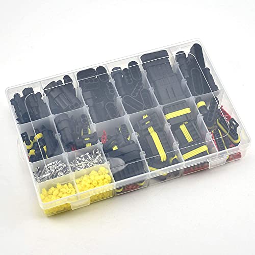 708 Stück Wasserdicht Schnellverbinder, 1/2/3/4/5/6 Stift Auto Wasserdicht Elektrische Stecker Kabel Steckverbinder Stecker für KFZ LKW Auto Kayak Boote Roller Motorrad