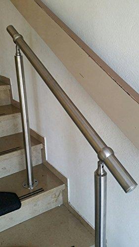 Edelstahl Handlauf Geländer 1500mmEdelstahl Handlauf Geländer für Treppen Brüstung Balkon mit Querstab Querstange