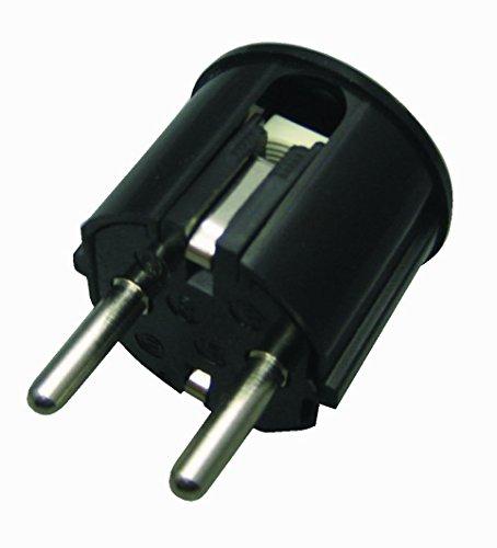 Bayram® 5x Schuko-Winkel-Stecker, schwarz (mit seitlicher Kabel-Einführung)