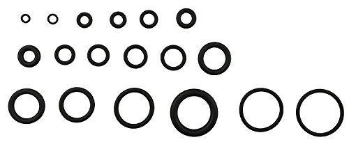 225 tlg. Set Dichtungsringe - 3-22mm Durchmesser | O-Ring Sortiment Gummi von 18 verschiedenen Größen Schwarz |  Bayram