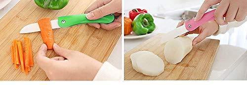 Bayram® Gemüse,Obst Faltbar Keramik Taschenmesser Küchenmesser ABS Griff Universalmesser 3 Stck Keramikmesser Faltbarer Vogel geformt Tragbares, kompaktes EDC Obstschäler Klinge Besteck Sharp