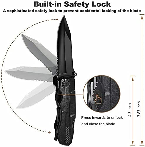 ORSIFOW Multi-Tool Taschenmesser, 13 in 1 Multifunktions-Taschenwerkzeug mit Dosenöffner Flaschenöffner Klappmesser und Schraubendreher, Multifunktionaler Taschenmesser für outdoor Camping,