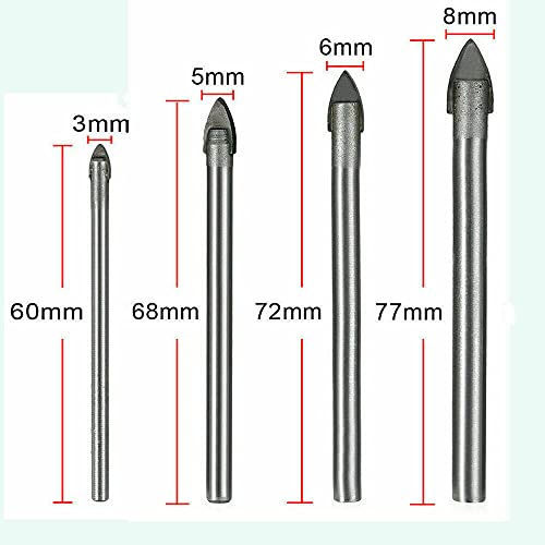 Glasbohrer ÃÂ 3/5/6/8mm Fliesenbohrer Keramikbohrer Bohrer Spiegel nach Auswahl