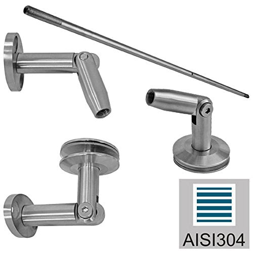 Glashalter für Vordachsystem AISI304, D60/M12mm
