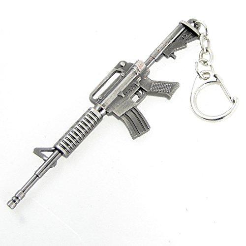 Miniatur Grau Metall M4A1 Angriff Gewehr Model Schlüsselring Schlüsselanhänger