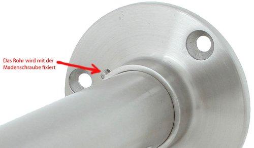 Edelstahl Garderobenstange Kleiderstange 33,7 mm aus V2A - Länge: 150 cm