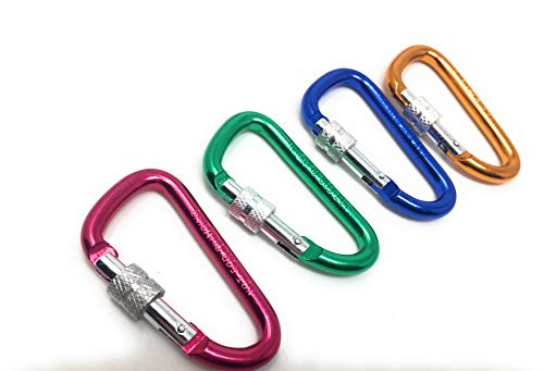 4 StÃÂ¼ck Karabiner mit Schraubverschluss, SchlÃÂ¼sselanhÃÂ¤nger Karabinerhaken Aluminium Schraubkarabiner fÃÂ¼r Camping, Angeln, Wandern oder Reisen