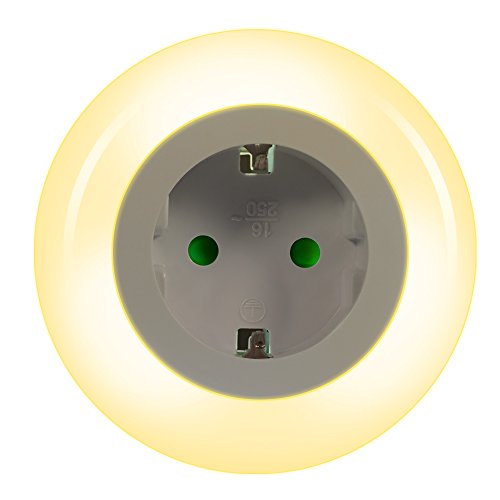 Steckdose mit LED Emotionlite Nachtlicht K— Nachtlampe Dämmerungssensor Fenster-Bayram