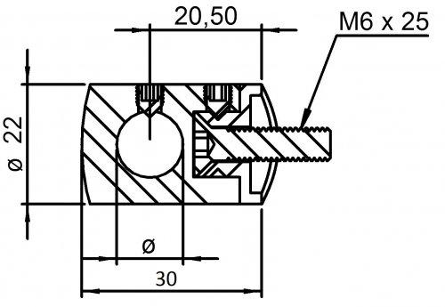 Querstabhalter Anschluss flach, für Stab ø 12 mm, aus V2A