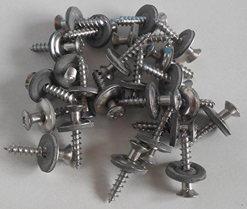Bayram® 25 Stck Spenglerschrauben 4,5x25 mm Edelstahl, V2A mit Dichtscheibe 15 mm