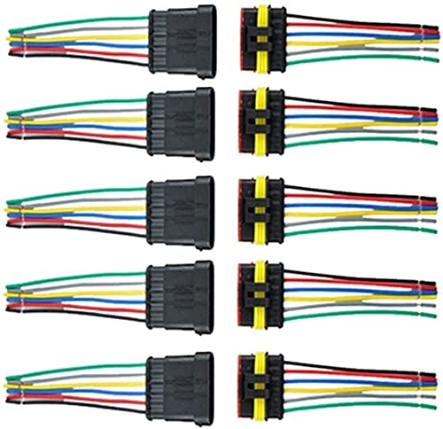SRB 5 Stück 6 Polig Kabel Steckverbinder Stecker Wasserdicht Schnellverbinder KFZ LKW Auto