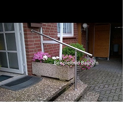 Edelstahl Geländer Auße & Innen | Handlauf Treppengeländer Balkongeländer | Wandhandlauf für Treppenbereich V2A Treppe Bausatz (90)