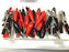 60-tlg Krokodil klemmen Sortiment schwarz rot isoliert Anschlussklemmen Stecker Metall Kunststoff Griff Bananenstecker Abgreifklemme