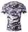 Cody Lundin® Herren Fitness Mosaik Camo Kurzarm Hemd Sport Kompression Kurzes Ärmel T-Shirt Drucken Tarnkleidung (L, Schwarz-Weiß Camo)