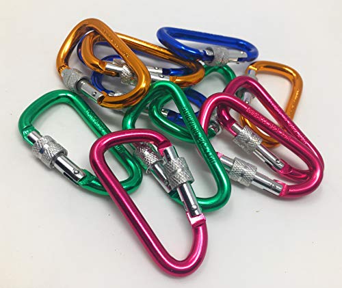 12 StÃÂ¼ck Karabiner mit Schraubverschluss, SchlÃÂ¼sselanhÃÂ¤nger Karabinerhaken Aluminium Schraubkarabiner fÃÂ¼r Camping, Angeln, Wandern oder Reisen