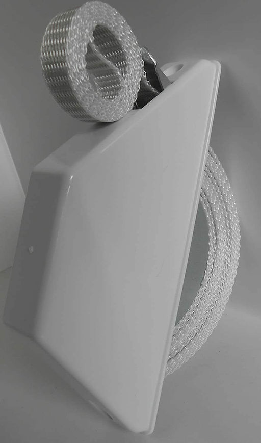Mini-Halbeinlass-Gurtwickler SRB mit Abdeckhaube, Farbe: weiß, inkl. Gurt 15 mm x 5 m Länge, Gurtfarbe: grau, Lochabstand: 135 mm Auswahl ohne Gurt,