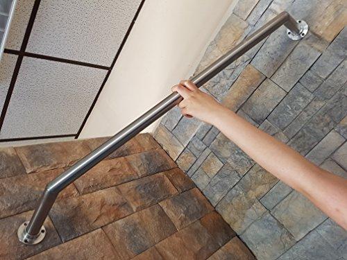 Bayram® 140 cm Edelstahl Garderobenstange Kleiderstange 33,7 mm aus V2A Bayram® 140 cm